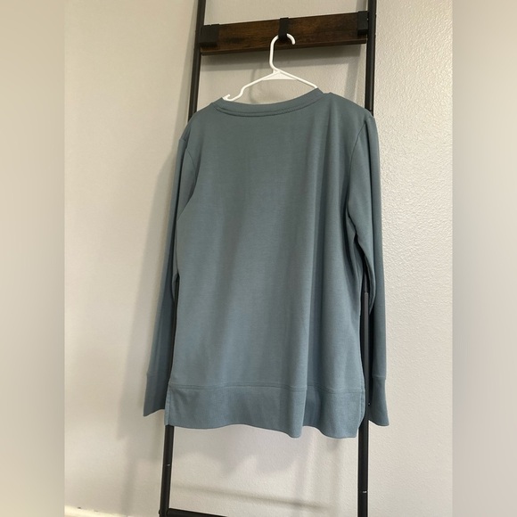MPG Recoup TENCEL Modal Relaxed Side Slit Pullover Lounge Ocean Blue. Sz: Large. - Picture 6 of 13